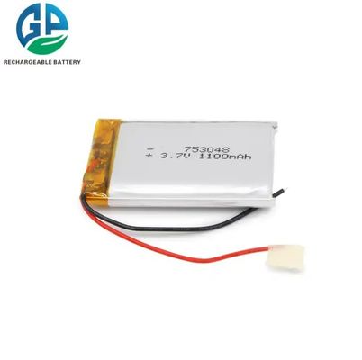KC IEC62133 承認 753048 3.7V 1100mAh リポバッテリー リチャージ可能なバッテリー パック PCB リポリマーバッテリー