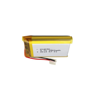 104050の3.7ボルト再充電可能な李ポリマー電池のパック2500Ah KCは証明した