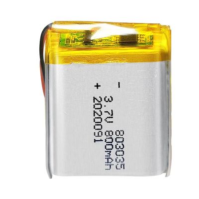 購入 3.7V 800mah 803035のリチウム ポリマー電池のパック500timesのサイクル寿命 online manufacture