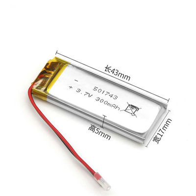 購入 300mAh 3.7V リポリ充電電池パック 医療機器のサイクル寿命 500倍 オンライン製造