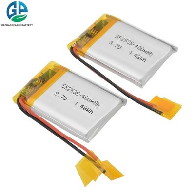 購入 KCリポリチウムポリマーバッテリーパック 552535 3.7V 400mAh 500倍サイクル寿命とPCM オンライン製造