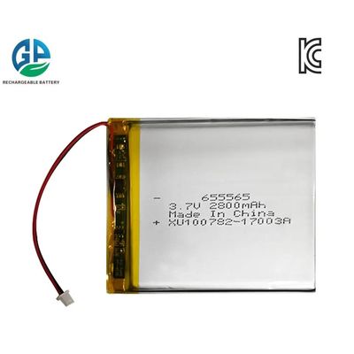 購入 OEM 655565 3.7V 2800mAh KC IEC62133 承認されたリチウムポリマーリポ充電電池 オンライン製造