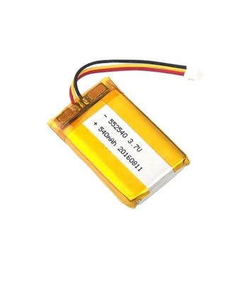 購入 552540 再充電可能なリチウムポリマーバッテリー 3.7V 540mAh KC IEC62133 承認 LiPo バッテリーパック オンライン製造