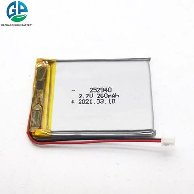 購入 Iec62133 252940 リチウムポリマーバッテリーパック 260mah 3.7v online manufacture