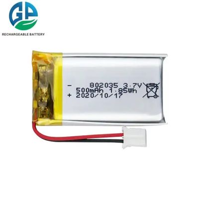 購入 美容機器用KC認証 500mAh 802035サイズ リチウムポリマー充電式Lipoバッテリー オンライン製造