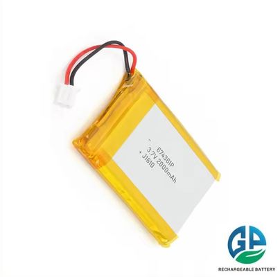 購入 3.7V 2000mAh リチウムポリマーバッテリー 500回サイクル寿命 充電式リポバッテリー オンライン製造