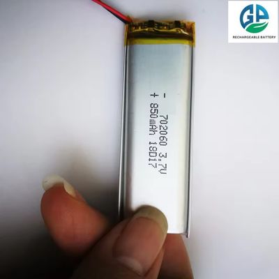 購入 高容量3.7V 850mAh リチウムイオンポリマー電池 500倍 リチウムイオンポリマー電池 702060 3.7v 850mah online manufacture