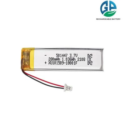 購入 高放電率 バッテリー 30C 再充電 501447 カスタマイズされた LED リポリマー 3.7v 280mah リポ バッテリー online manufacture