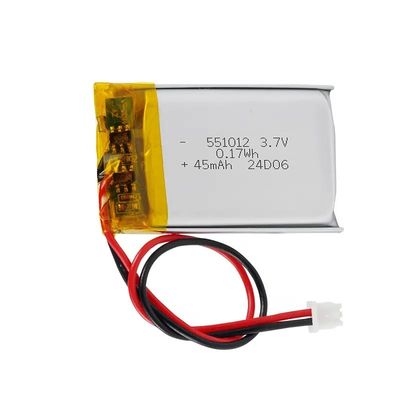 購入 小型リチウムポリマーバッテリー 充電可能 45mAh 3.7v 50mAh 60mAh 70mAh 3.7v 551012 45mAh リチウムイオンバッテリー online manufacture