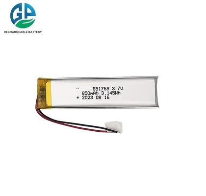 購入 高容量 3.7V 850mAh 500倍サイクルライフ リチウムポリマー充電電池 851768 1S1P online manufacture