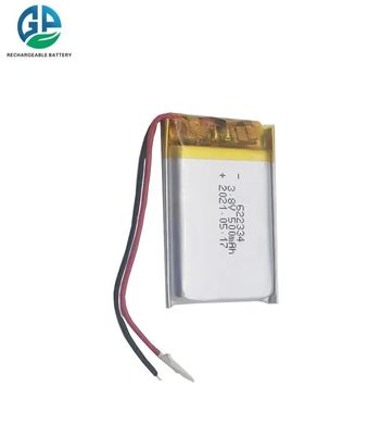 購入 KC CB IEC62133 認定 リチャージ可能なリポバッテリー ホットセール 3.8v 小型リポバッテリー 622334 500mah online manufacture