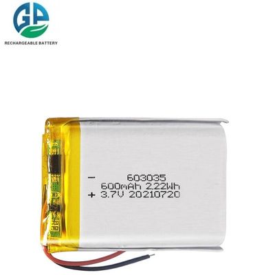 購入 3.7V 600mAh KC IEC62133 承認されたリチウムポリマー電池 Lipo603035 再充電電池パック online manufacture