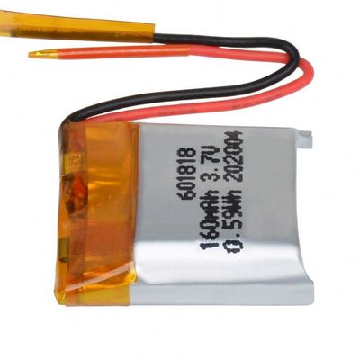 601818リチウム ポリマー充電電池、3.7V李ポリマー細胞160mAh