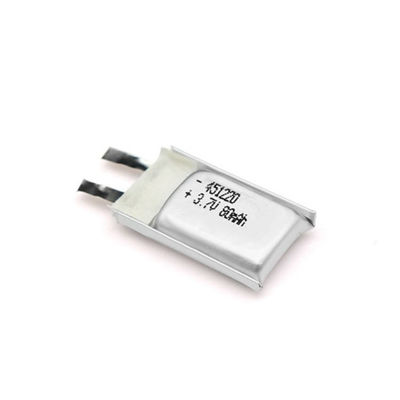 ワイヤーPCMのコネクターが付いている80mAh 451220 3.7V KCポリマー リチウム電池