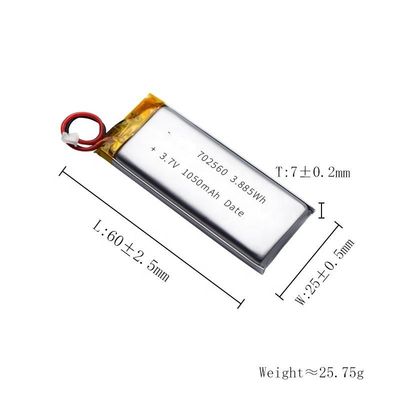 再充電可能な5C 3.7V 1200mAh容量の李多電池のパック702560