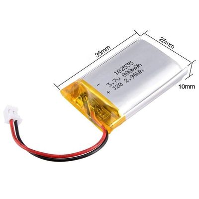 3.7V 800mAhのリチウム ポリマー電池、102535のリチウム ポリマー電池のパック