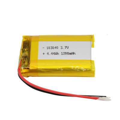 高容量のリチウム ポリマー電池のCB IEC62133は103040 3.7v 1200mAhを証明した