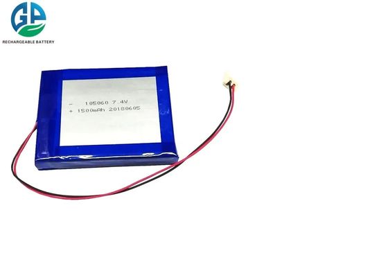 105060 7.4V 1500mAhのPCMが付いている再充電可能なリチウム イオン ポリマー電池