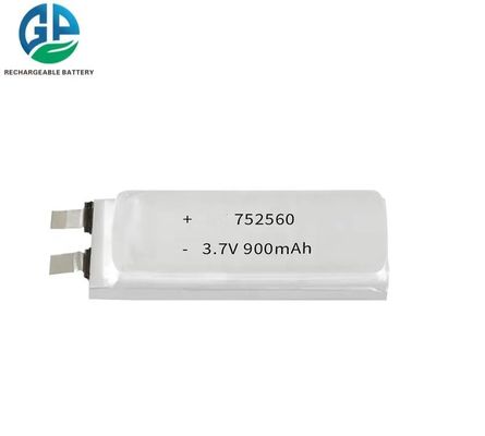 KC 3.7V 900mAh Lipoのリチウム ポリマー電池細胞752560の長いサイクル寿命