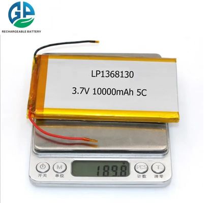 1368130再充電可能な3.7v 10Ah 10000mahのリチウム ポリマー電池細胞