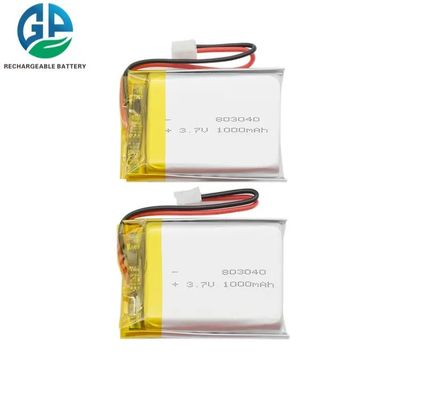 高容量 1000mAh 3.7V リチウムポリマーバッテリー 500サイクル リッチャージ可能なリポバッテリー