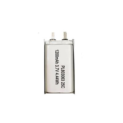 3.7V 1200mAh 25C 放電率 IEC62133 UL はリチウム ポリマー LiPo 充電式バッテリー パックを承認しました
