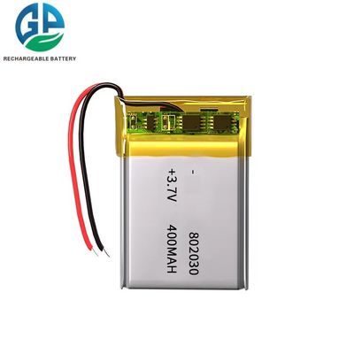 3.7V 400mAh 802030 リチウムポリマーバッテリー リッチャージ可能なリポバッテリーパック