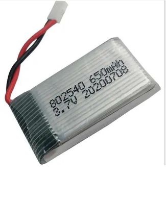 再充電可能 802540 ドローン バッテリー 3.7C 25C 650mAh リポ バッテリー パック KC IEC62133