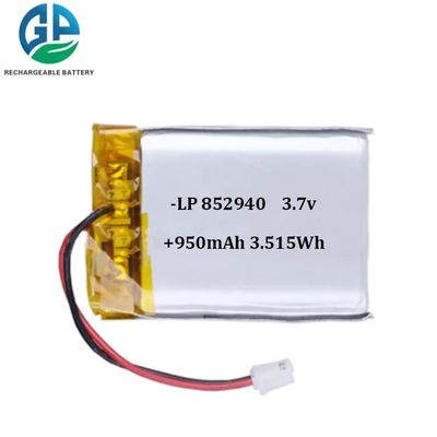 852940 リチウムポリマー バッテリー パック 950mah 3.7v