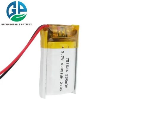 3.7v 230mah リポリマー充電電池 751524