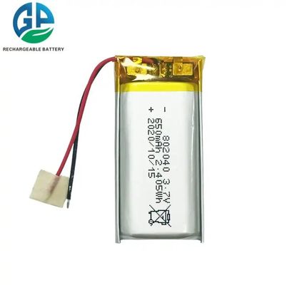 美容機器用 KC IEC62133 認証 3.7V 650mAh 充電式リチウムポリマーバッテリーパック