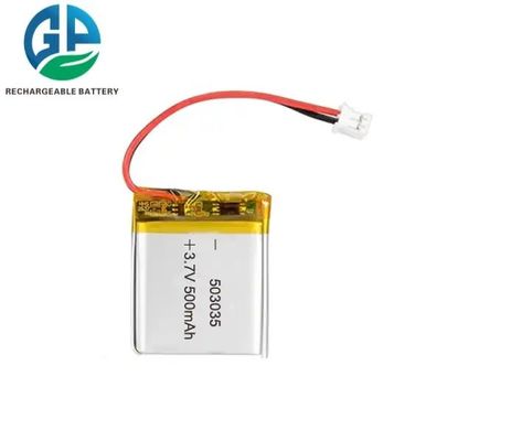 KC CB IEC62133 承認された高品質の超パワーのリポ503035 3.7V 500mAh 再充電可能なリオンフラットバッテリー