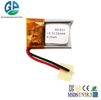 KC 承認 Lipo バッテリー 581013 3.7V 50mAh 再充電可能な Li-ポリマー バッテリー