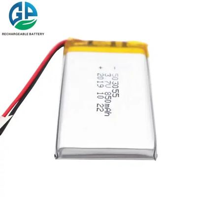 KC,MSDS,RoHS 承認 503055 リチャージ可能なリオン電池 3.7v 850mAh リチウムポリマー電池