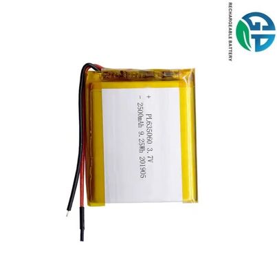 ホットウェアラブル リチウムポリマー バッテリー 635060 2500mAh リッチャージ可能なリポ バッテリー 3.7 V