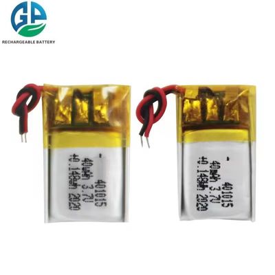 401015 3.7V 40mAh リチウムポリマーバッテリー LiPo 充電式バッテリー (PCB およびコネクタ付き)