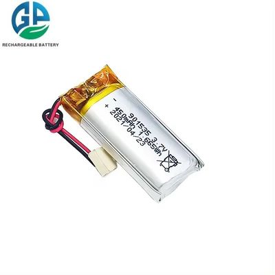 小型デバイス用 450mAh 3.7V リチウムポリマーバッテリーパック (サイクル寿命500回)