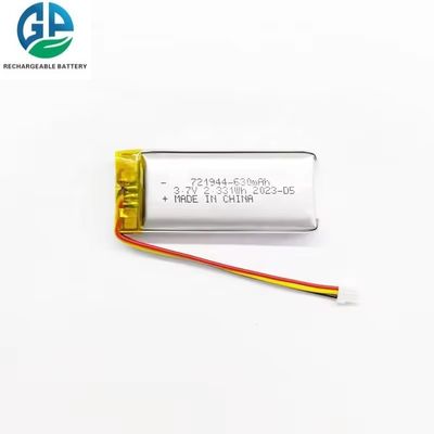 IEC62133 承認されたポリマー再充電可能なリポ 721944 630mah 3.7v リチウム電池