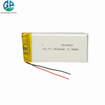3.7V 800mah IEC62133 KC 承認 304060 リチウムポリマー バッテリー パック 500回 サイクル 寿命