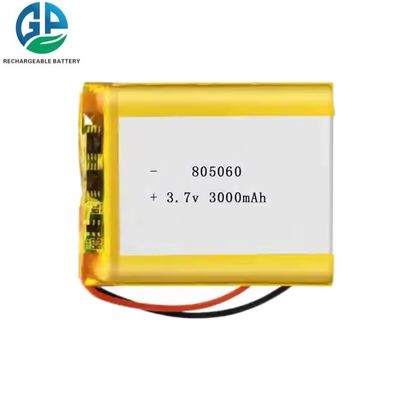 高温KC リチャージ可能なリポ 805060 3.7v 3000mah リポバッテリー オーダーメイド 高容量リチウムバッテリー