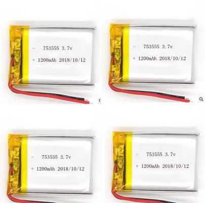 KC 承認 1200mAh 3.7v リポバッテリー 再充電可能 3.7v 1200mah 753555 リチウムポリマーバッテリー