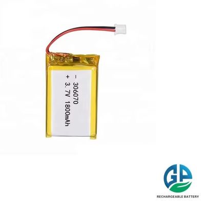 KC IEC62133 承認 再充電可能な3.7v 306070 1800mah 3.7v リチウムポリマー リポバッテリー