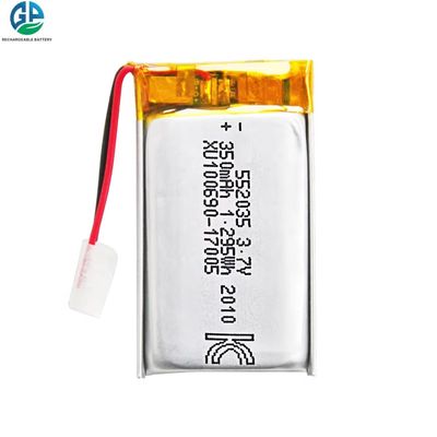 KC CE 承認 3.7V 350mAh リチウムポリマーバッテリー リポ充電電池 552035