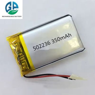 CE承認 3.7V 350mAh 502236 リチウムポリマーバッテリーパック Li Poly 充電式バッテリー