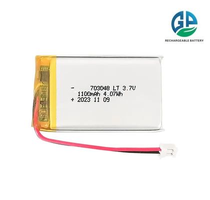 KC IEC62133認証 3.7V 1100mAh 703048 リポバッテリーパック リチウムポリマー充電式バッテリー