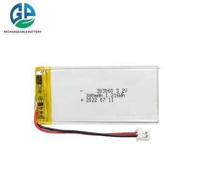 高容量 3.2V 380mAh LiFePO4 バッテリー 電気ツールと太陽光発電の貯蔵用のサイクル寿命 500倍