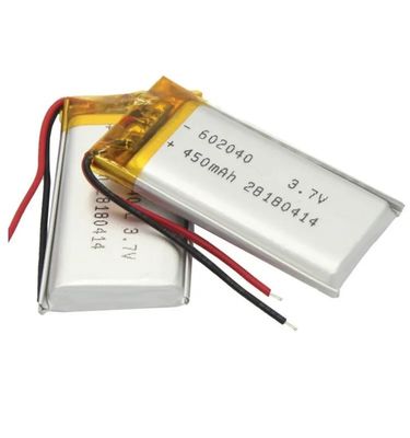 KC認証 602040 サイズ 450mAh 容量 リチウムポリマーバッテリー 充電式LiPoバッテリー