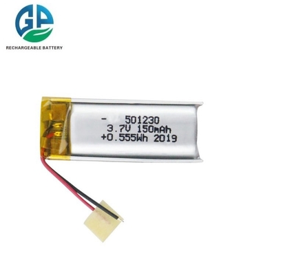 KC承認 リチャージ可能なリチウムポリマーバッテリー 3.7V 150mAh PCBワイヤ 150mAh 501230 3.7v