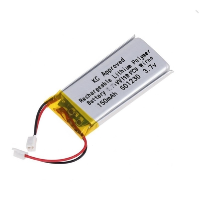 KC承認 リチャージ可能なリチウムポリマーバッテリー 3.7V 150mAh PCBワイヤ 150mAh 501230 3.7v