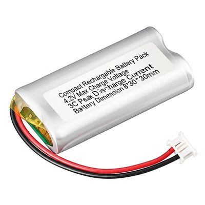 コンパクトの充電電池パック 4.2V マックス充電電圧 3C ピーク放電電電流 8*30*30mm PCBポリマーリチウム電池
